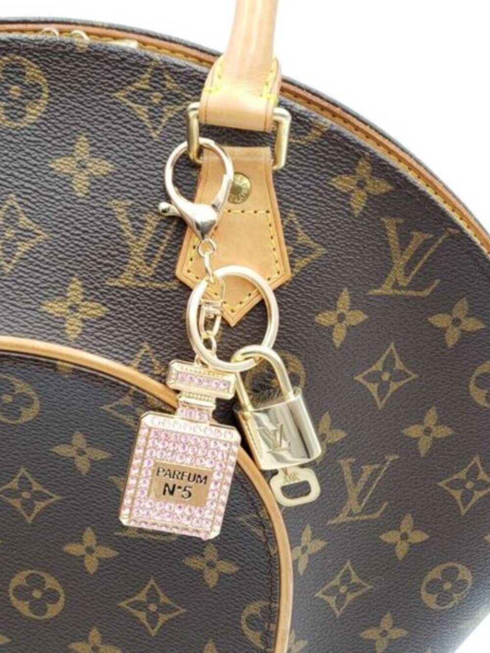 Louis Vuitton Gold Lock 🔑 Authentic LV Padlock + Bag Unbranded N5 Bottle Charm - Picture 9 of 9